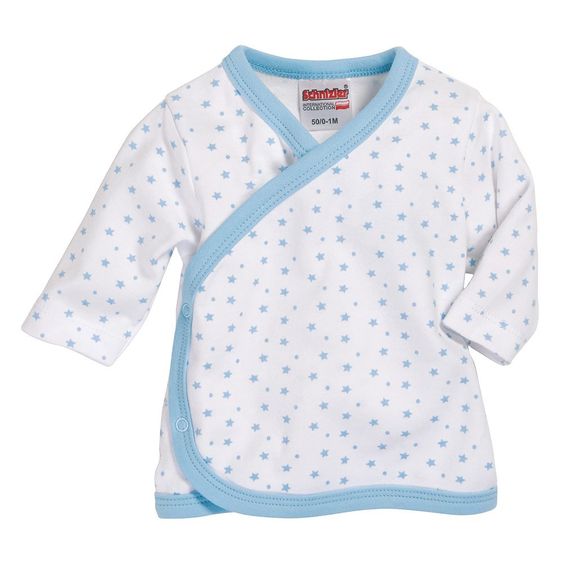Schnizler Wickelhemd Langarm - Sternchen Blau - Gr. 44