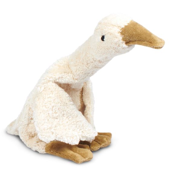 Senger Peluche con cuscino termico d'oca piccolo 47 cm - in cotone organico GOTS con imbottitura di semi d'uva - bianco