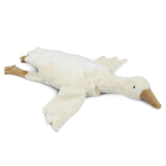 Senger Peluche con cuscino termico / cuscino per l'allattamento d'oca grande 80 cm - in cotone organico GOTS con imbottitura in pula di farro - bianco