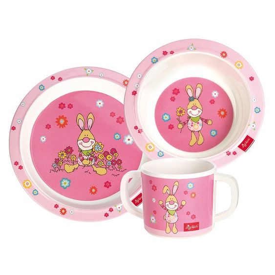 sigikid Set of 3 dishes non-slip - Bungee Bunny