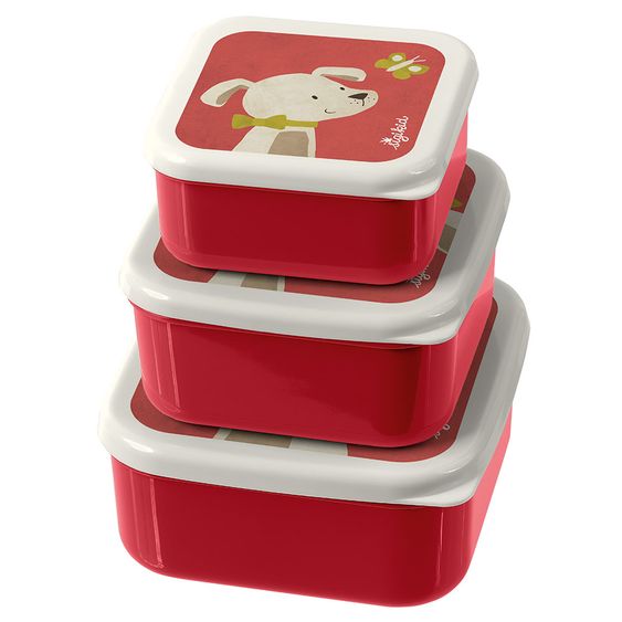 sigikid Set di 3 pezzi per snack - cane