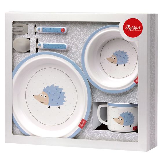 sigikid Set di stoviglie antiscivolo da 5 pezzi - ricci