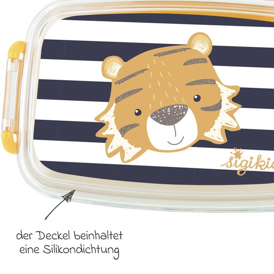 sigikid Brotdose / Lunchbox - Tiger - Gelb Blau