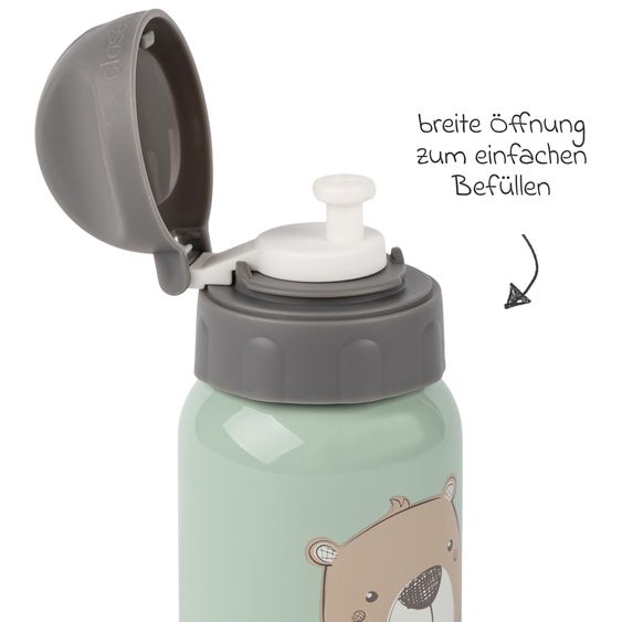 sigikid Edelstahl-Trinkflasche 250 ml - Bär - Mint