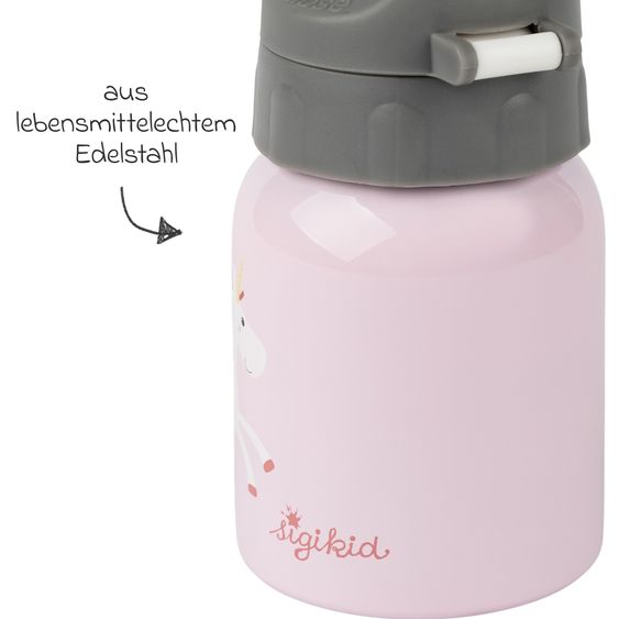 sigikid Edelstahl-Trinkflasche 250 ml - Einhorn - Rosa