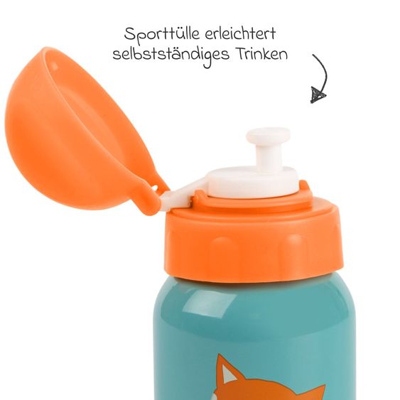 sigikid Edelstahl-Trinkflasche 250 ml - Fuchs - Blau Orange