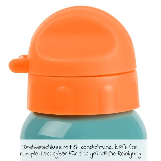 sigikid Edelstahl-Trinkflasche 250 ml - Fuchs - Blau Orange