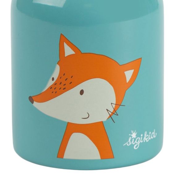 sigikid Edelstahl-Trinkflasche 250 ml - Fuchs - Blau Orange