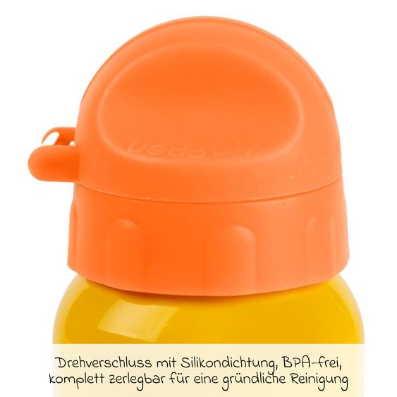 sigikid Edelstahl-Trinkflasche 250 ml - Löwe - Gelb Orange