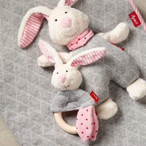 sigikid Greifling mit Rassel Hase - Urban Baby Edition - Rosa