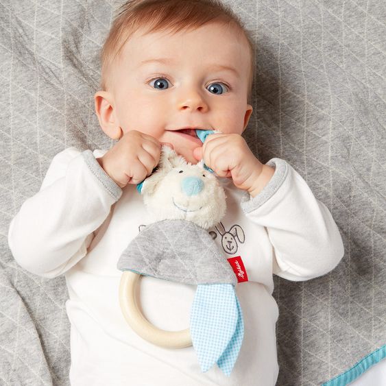 sigikid Greifling mit Rassel Hase - Urban Baby Edition - Türkis