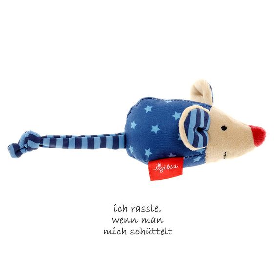 sigikid Greifling mit Rassel Maus 8 cm - Blau