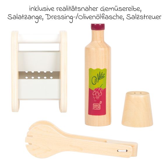 small foot 10-tlg Schneide-Set Salat mit Schüssel, Reibe und viel Zubehör - Fresh