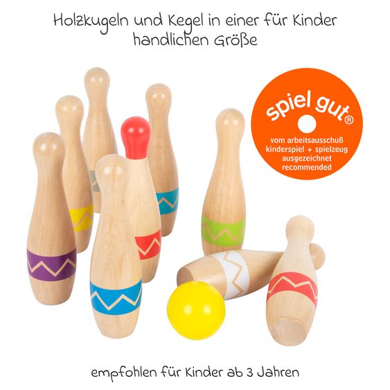 small foot 11-tlg. Kegelspiel für drinnen und draußen - Active - Natur