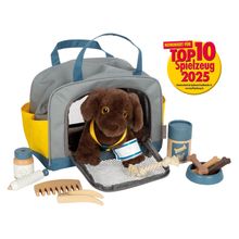 14-tlg. Pflege-Set für Hunde mit Tasche, Hundebaby und viel Zubehör - Grau