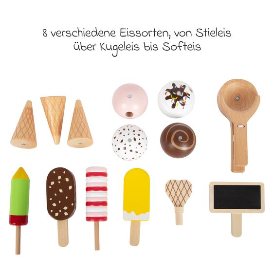 small foot 15-tlg. Eisständer-Set Fresh mit Eisportionierer mit Magnetfunktion inkl. 8 Eissorten - Bunt