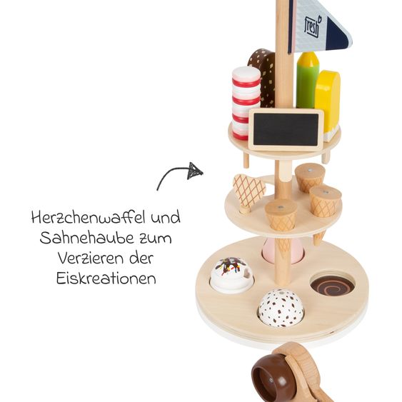 small foot 15-tlg. Eisständer-Set Fresh mit Eisportionierer mit Magnetfunktion inkl. 8 Eissorten - Bunt