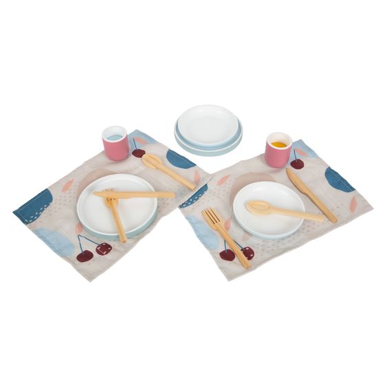 small foot 18-tlg. Geschirr-Set Tasty inkl. Teller, Becher, Besteck & Platzsets für 2 Personen - Bunt