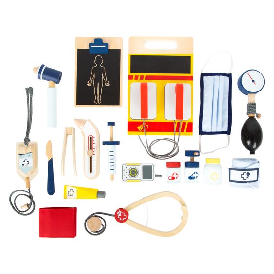 small foot 18-tlg. Notarztrucksack mit viel Zubehör - Bunt