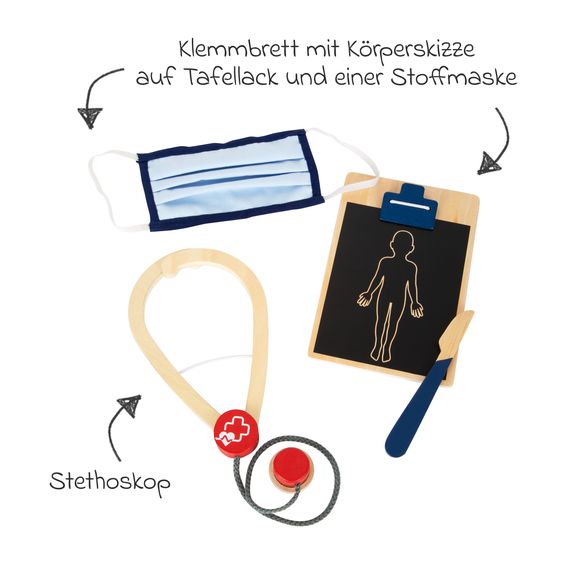 small foot 18-tlg. Notarztrucksack mit viel Zubehör - Bunt