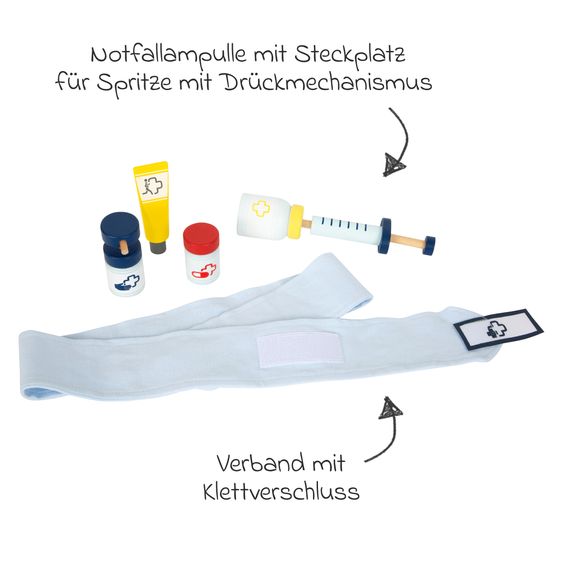 small foot 18-tlg. Notarztrucksack mit viel Zubehör - Bunt