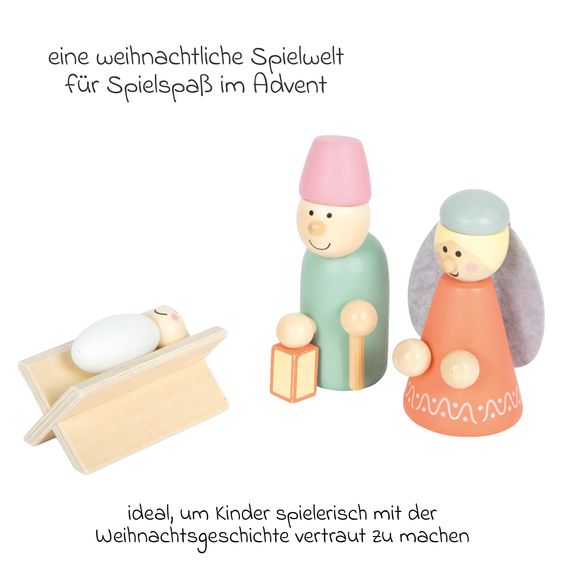 small foot 19-tlg. Spielset Holzkrippe Weihnachtsgeschichte - Bunt