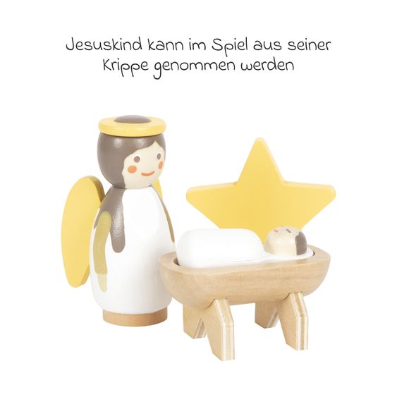 small foot 19 tlg. Spielset Weihnachtskrippe aus Holz - Bunt