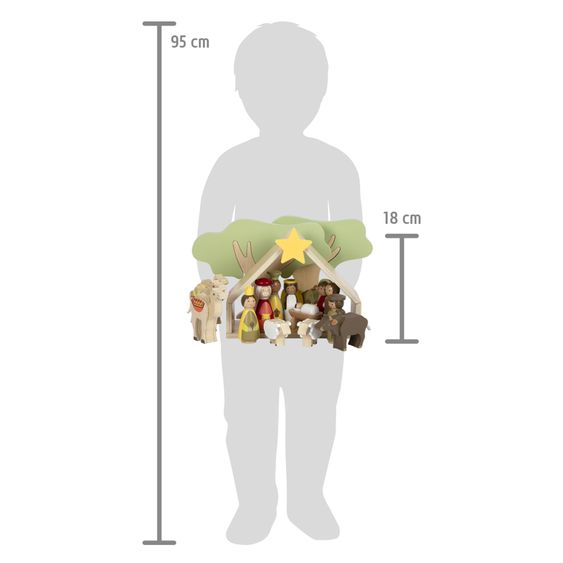 small foot 19 tlg. Spielset Weihnachtskrippe aus Holz - Bunt