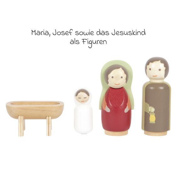small foot 19 tlg. Spielset Weihnachtskrippe aus Holz - Bunt