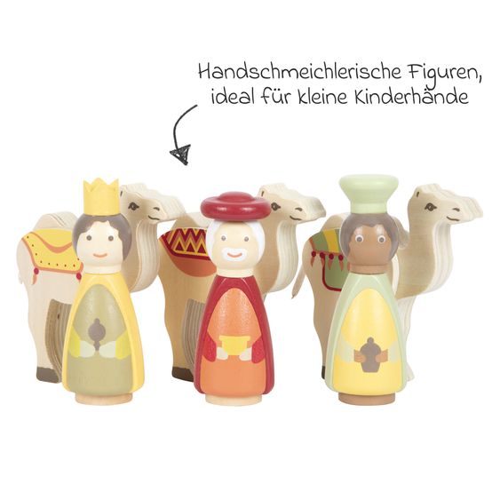 small foot 19 tlg. Spielset Weihnachtskrippe aus Holz - Bunt