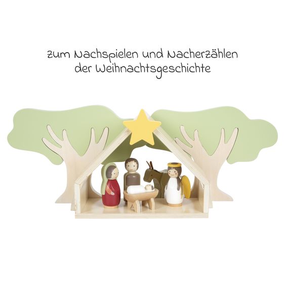 small foot 19 tlg. Spielset Weihnachtskrippe aus Holz - Bunt