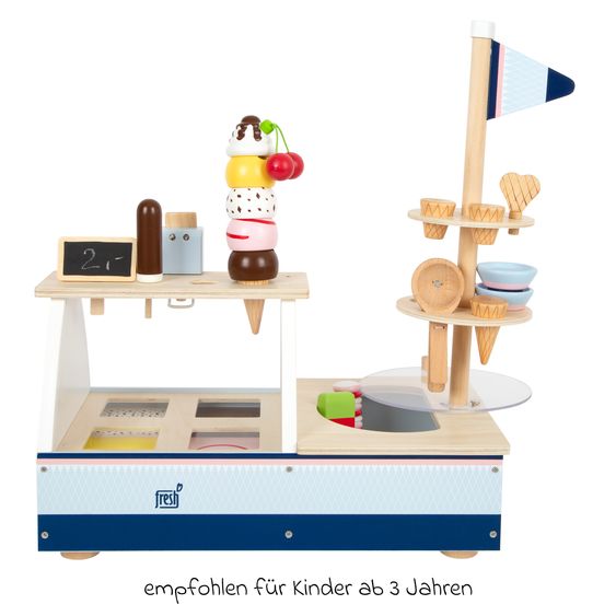 small foot 21-pcs Ice Cream Counter Playset Fresh wooden - Colourful