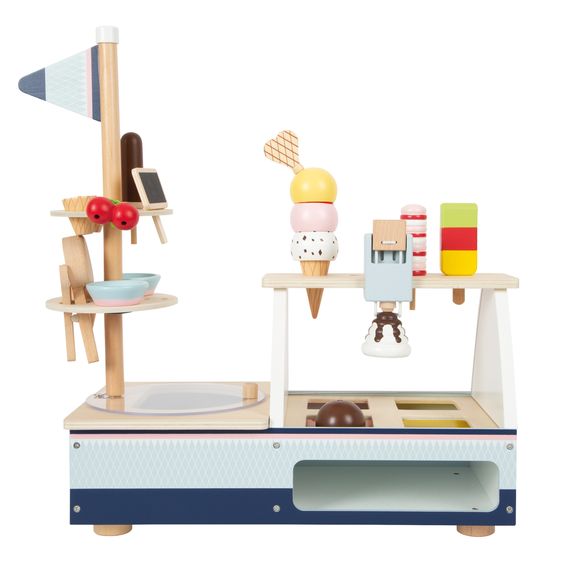 small foot 21-pcs Ice Cream Counter Playset Fresh wooden - Colourful