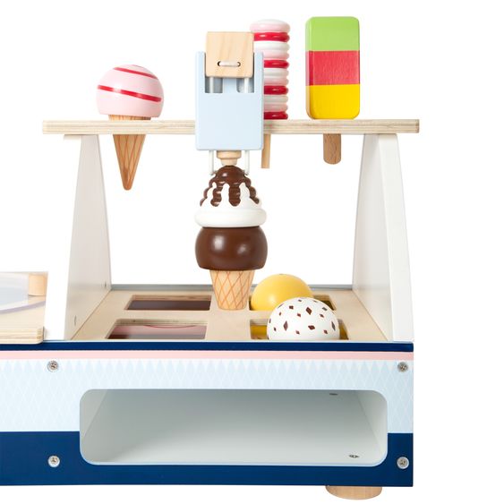 small foot 21-pcs Ice Cream Counter Playset Fresh wooden - Colourful