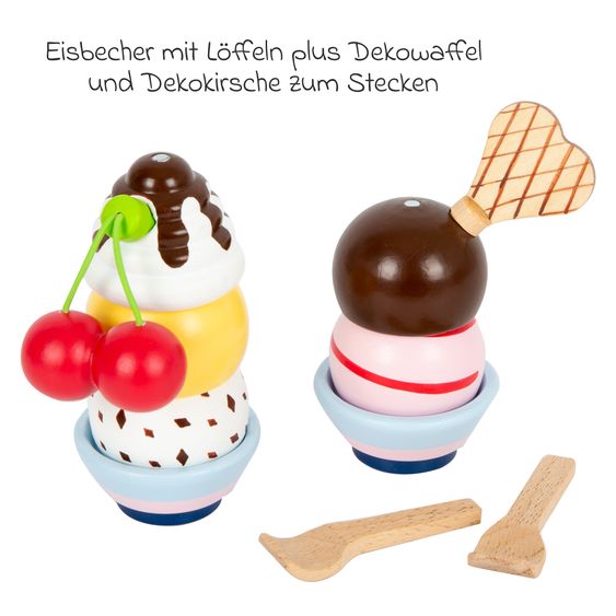 small foot 21-pcs Ice Cream Counter Playset Fresh wooden - Colourful