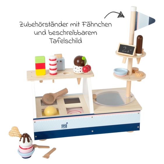 small foot 21-pcs Ice Cream Counter Playset Fresh wooden - Colourful