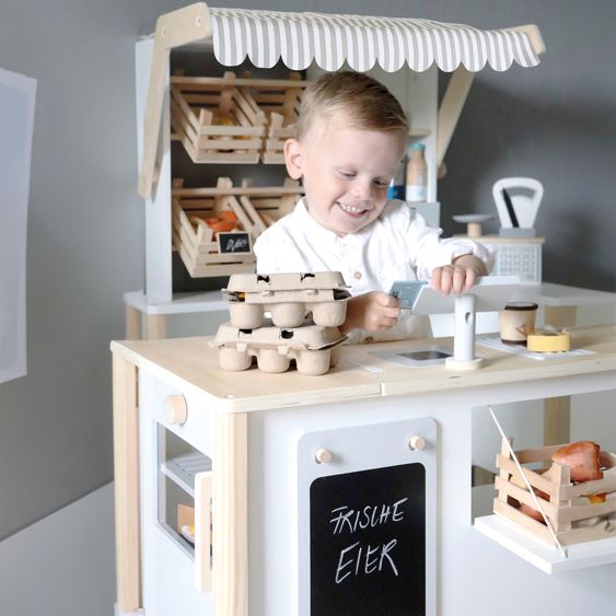 small foot 2in1 Kaufladen und Küche Fresh flexibel nutzbar als Kaufladen, Küche, Kiosk oder Imbiss - Weiß