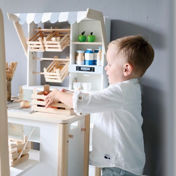 small foot 2in1 Kaufladen und Küche Fresh flexibel nutzbar als Kaufladen, Küche, Kiosk oder Imbiss - Weiß