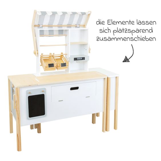 small foot 2in1 Kaufladen und Küche Fresh flexibel nutzbar als Kaufladen, Küche, Kiosk oder Imbiss - Weiß