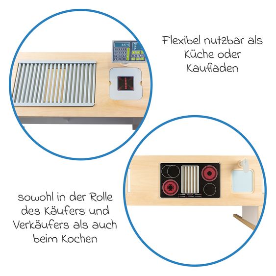 small foot 2in1 Kaufladen und Küche Fresh flexibel nutzbar als Kaufladen, Küche, Kiosk oder Imbiss - Weiß