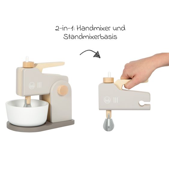 small foot 2in1 Mixer-Set mit Hand- und Standmixer inkl. Rührschüssel - Tasty - Grau