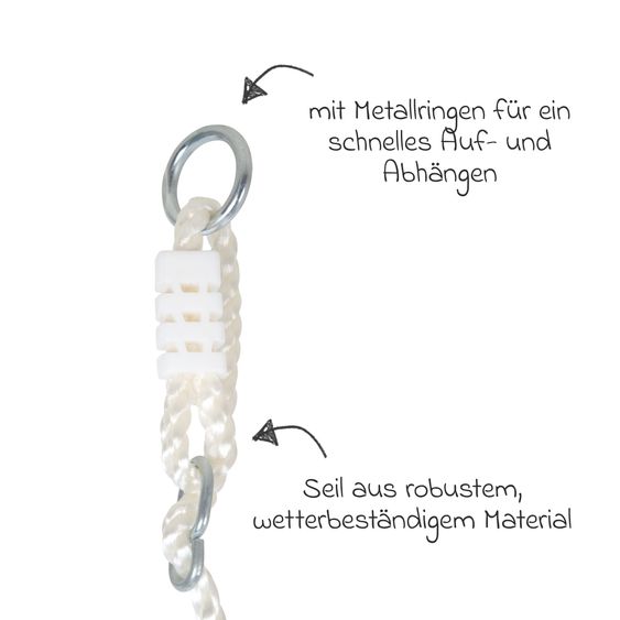 small foot 2in1 Altalena trapezio con anelli ginnici in legno - Braun