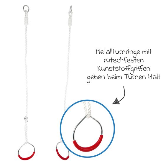 small foot 3-in-1 Schaukel-Set mit Brettschaukel, Turnringen & Trapez - Natur