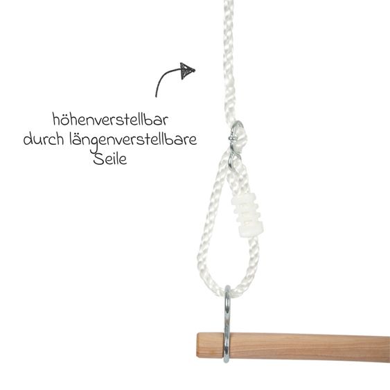 small foot 3-in-1 Schaukel-Set mit Brettschaukel, Turnringen & Trapez - Natur