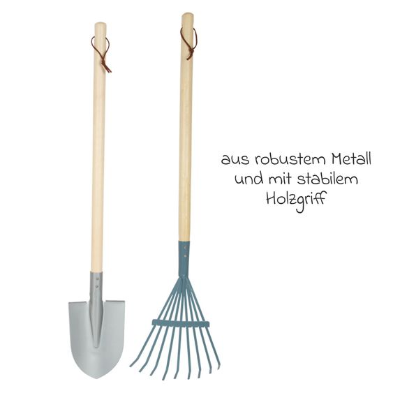 small foot 4-tlg. Gartenwerkzeug-Set Metall mit Harke, Spaten, Schaufel & Rechen