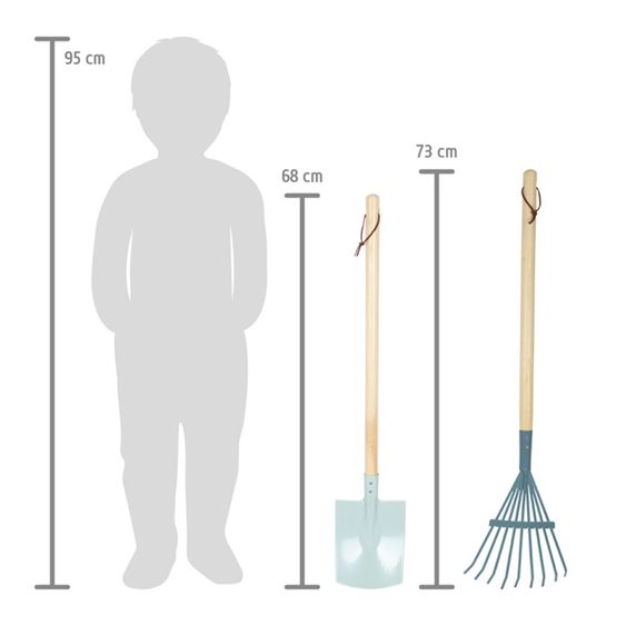 small foot 4-tlg. Gartenwerkzeug-Set Metall mit Harke, Spaten, Schaufel & Rechen