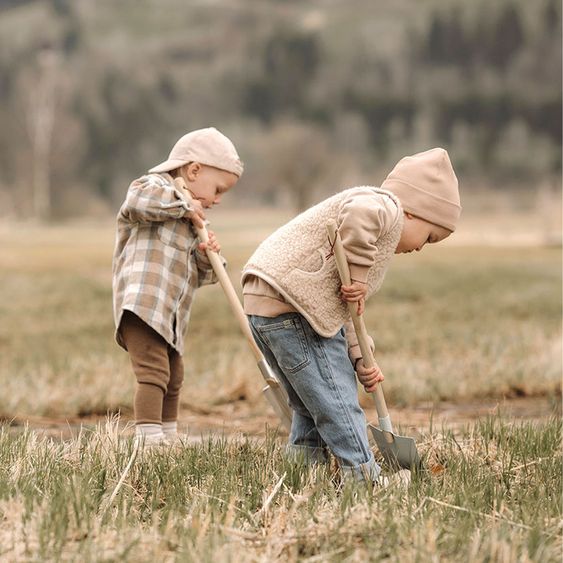 small foot 4-tlg. Gartenwerkzeug-Set Metall mit Harke, Spaten, Schaufel & Rechen