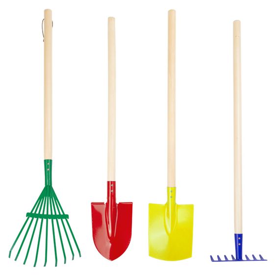 small foot 4-pc Garden Tool Set with spade, shovel, rake & cultivator - Kunterbunt