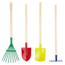 4-pc Garden Tool Set with spade, shovel, rake & cultivator - Kunterbunt