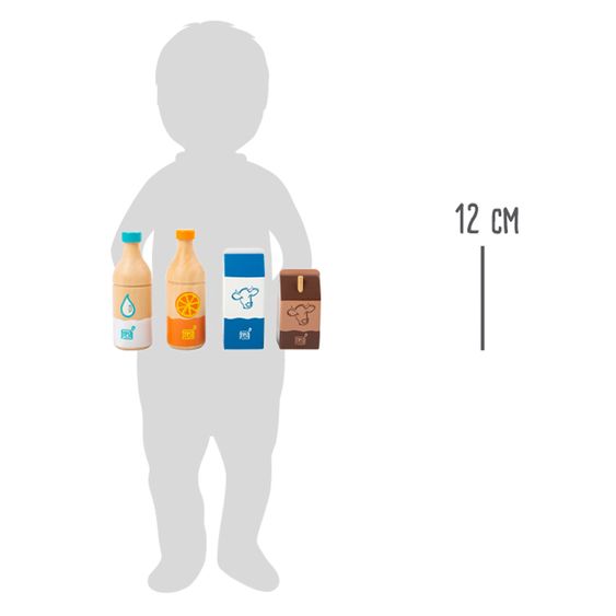 small foot 4-tlg. Getränke-Set Fresh mit Orangensaft, Wasser, Milch & Trinkpäckchen Kakao - Bunt